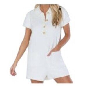 Show Me Your Mumu Gio White Sweater Romper Vacation Travel Beach Wear Size XL